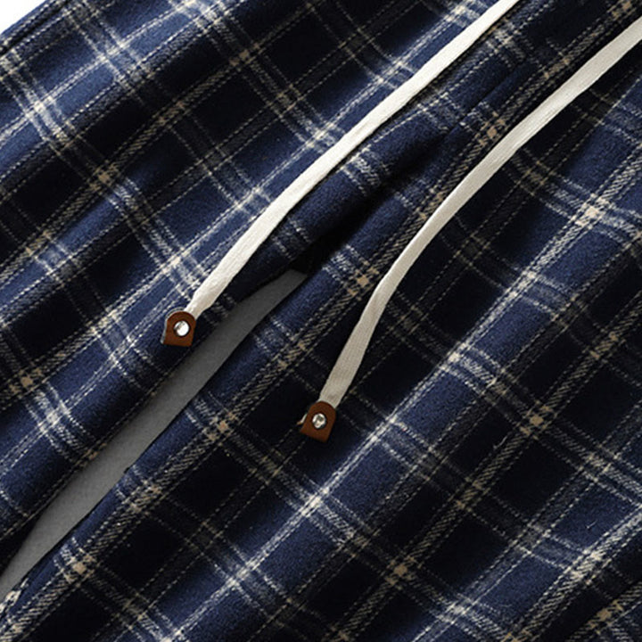 Buddha Stones Retro Plaid Pattern Women's Fleece-Lined Harem Cotton Pants With Pockets - image 4