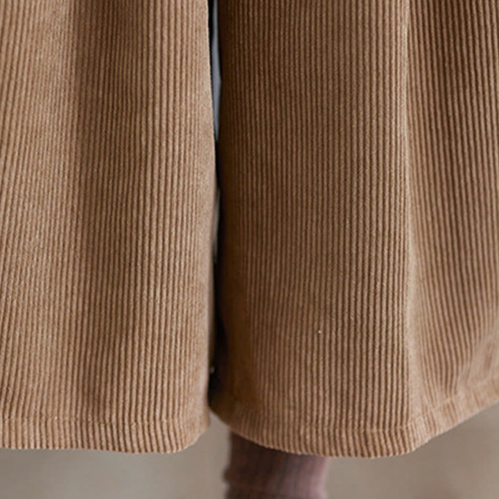 Buddha Stones Retro Women's Wide Leg 7-8 Length Corduroy Pants With Pockets Belt - image 10