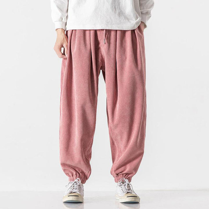 Buddha Stones Casual Pure Color Men's Drawstring Corduroy Harem Ankle-Length Pants With Pockets - LightPink - US/UK/AU46，EU56 (5XL) - image 26