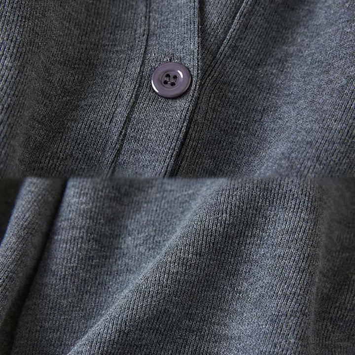 Buddha Stones Plain Buttons Women's Hooded Jacket With Pockets - image 5