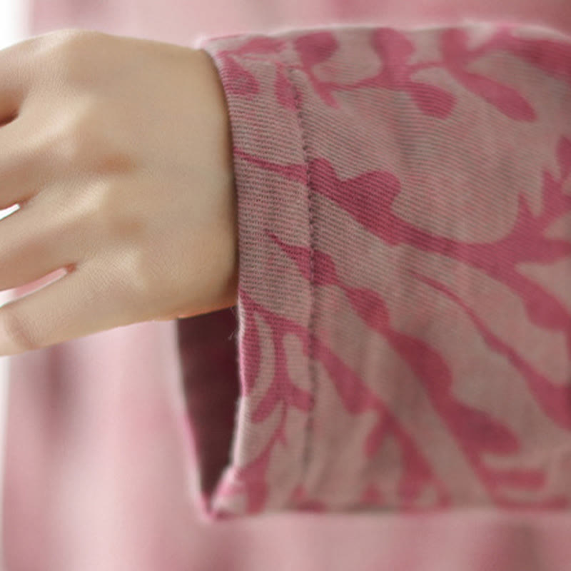 Buddha Stones Leaf Print Women's Jacket With Pockets - image 12