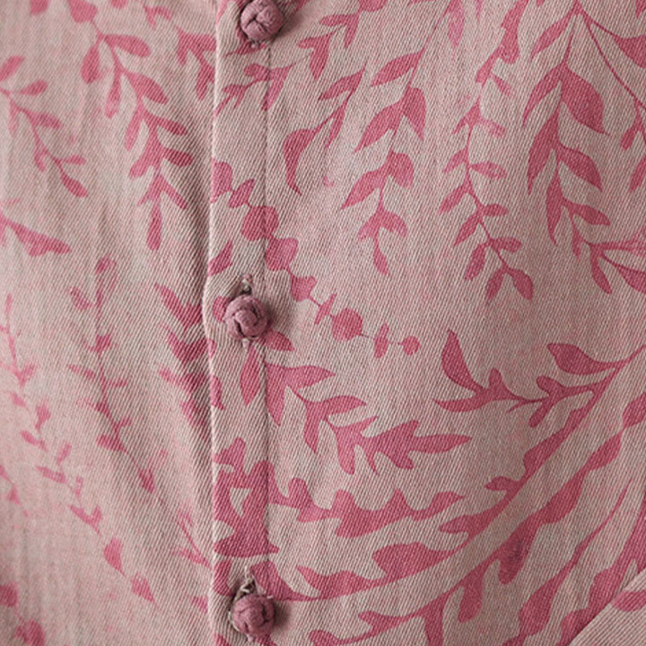 Buddha Stones Leaf Print Women's Jacket With Pockets - image 17