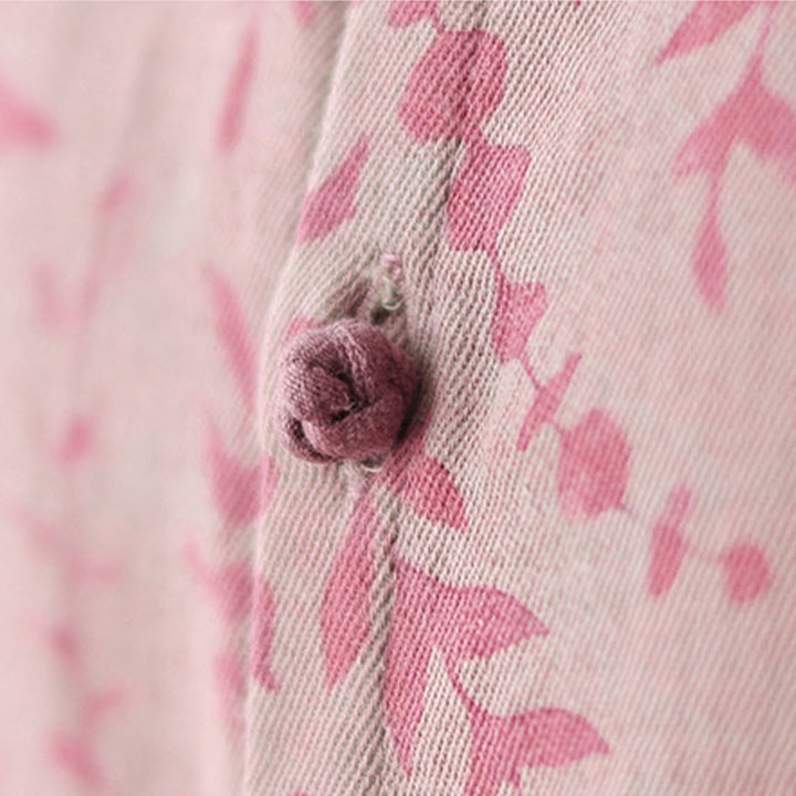 Buddha Stones Leaf Print Women's Cotton Linen Jacket With Pockets - image 16