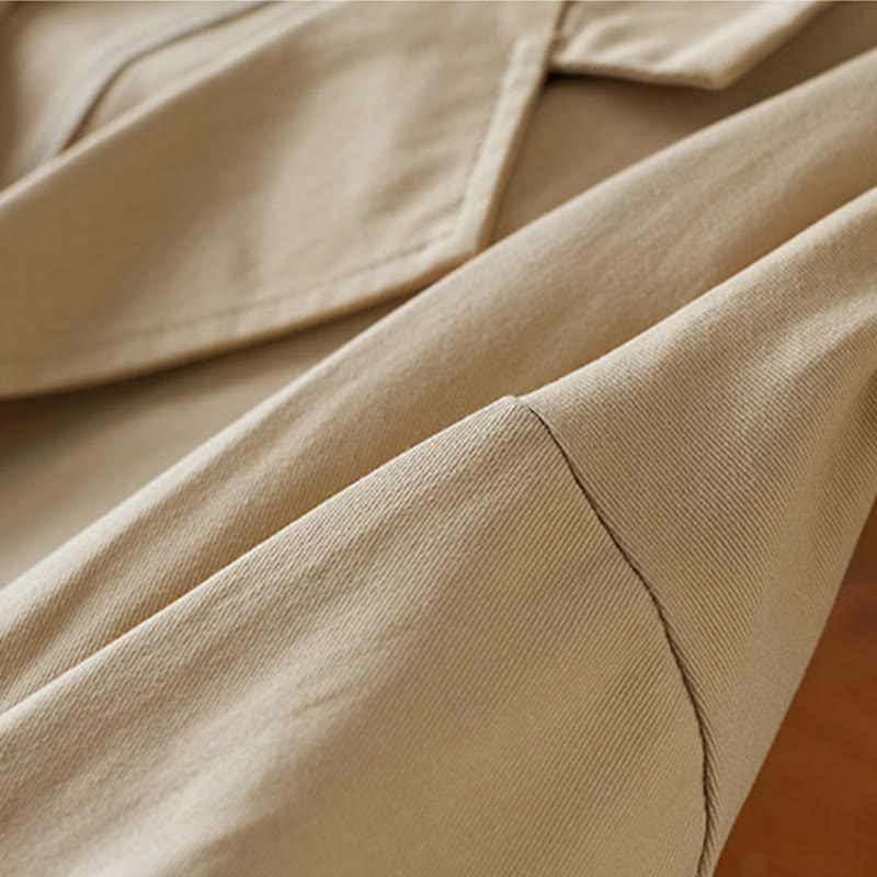 Buddha Stones Plain Button Women's Cotton Suit Jacket With Pockets - image 8