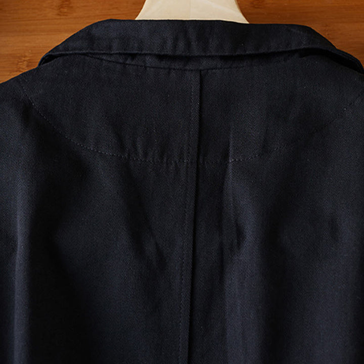 Buddha Stones Plain Button Women's Cotton Suit Jacket With Pockets - image 12