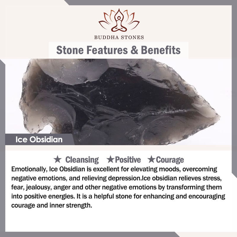 Buddha Stones 925 Sterling Silver Cat Natural Ice Obsidian Positive Bracelet - image 7