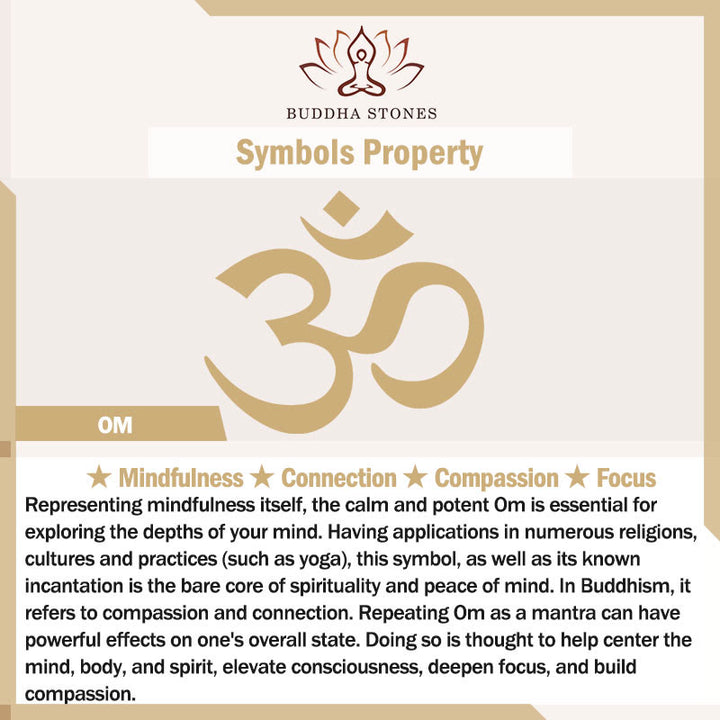Buddha Stones Whitelava Rock Om Symbol Healing Calm Bracelet - image 6