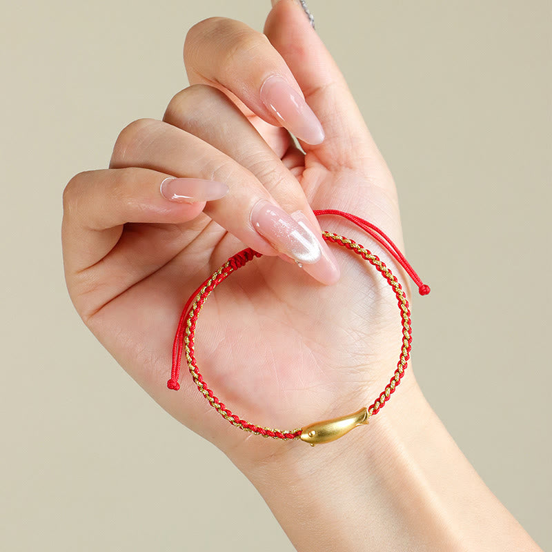 Buddha Stones 999 Sterling Silver Lucky Koi Fish Protection Rope Bracelet - image 3