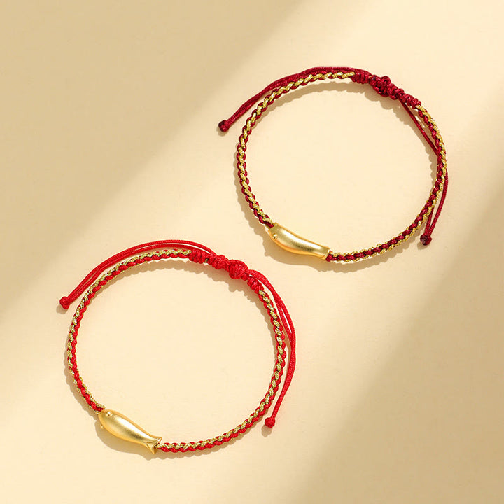 Buddha Stones 999 Sterling Silver Lucky Koi Fish Protection Rope Bracelet - image 16