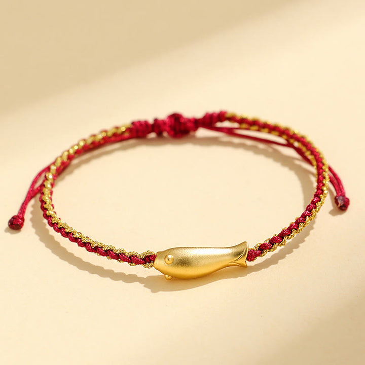 Buddha Stones 999 Sterling Silver Lucky Koi Fish Protection Rope Bracelet - Dark Red Rope(Wrist Circumference: 15-19cm) - image 11