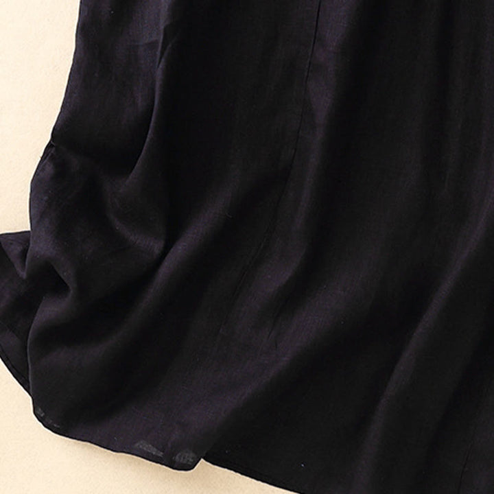 Buddha Stones Summer Daily Casual Pure Color Crew Neck Simple Design Sleeveless Midi Dress With Pockets - image 15