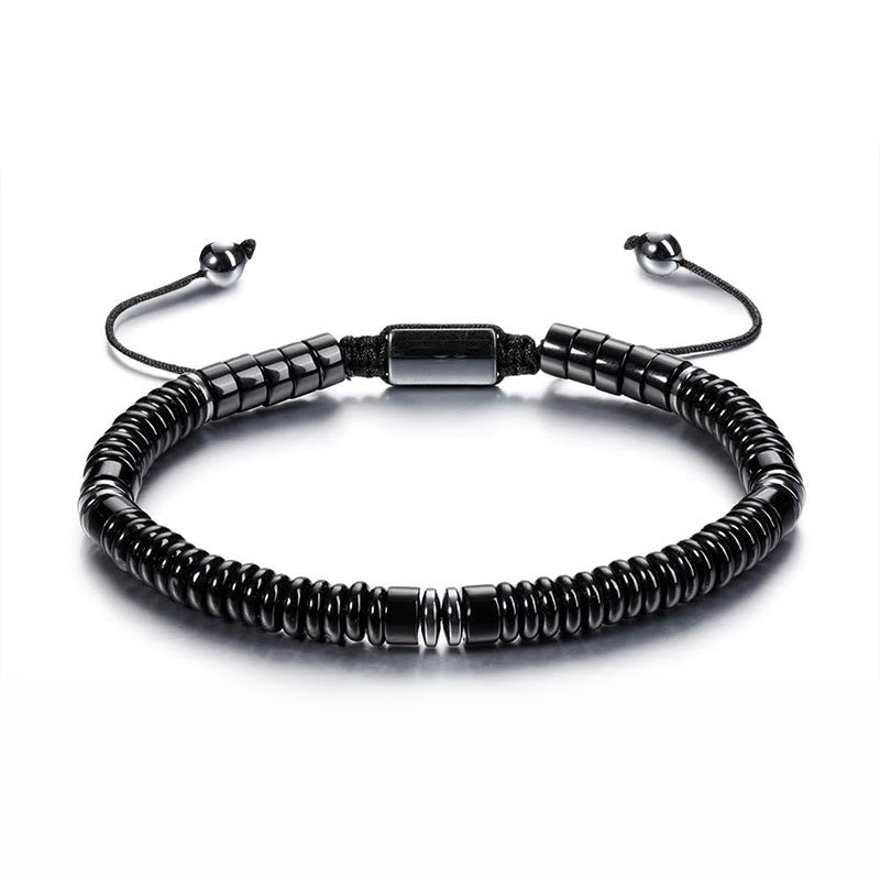 Buddha Stones Small Black Obsidian Green Aventurine Grey Jasper Tiger Eye Strength Rope Bracelet - Black Obsidian(Wrist Circumference: 15-20cm) - image 1