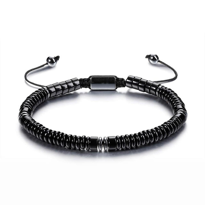 Buddha Stones Small Black Obsidian Green Aventurine Grey Jasper Tiger Eye Strength Rope Bracelet - Black Obsidian(Wrist Circumference: 15-20cm) - image 1