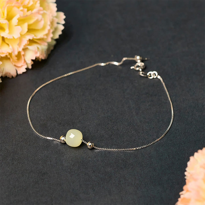 Buddha Stones 925 Sterling Silver Natural Jade Bead Abundance Chain Bracelet - image 19