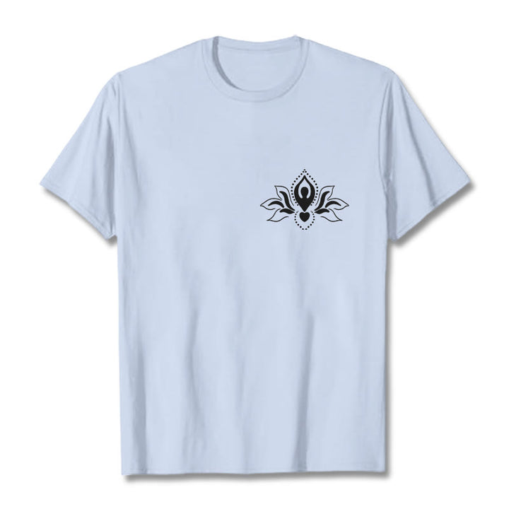 Buddha Stones Lotus Meditation Buddha Pattern Design Tee T-shirt - LightCyan - 2XL - image 19