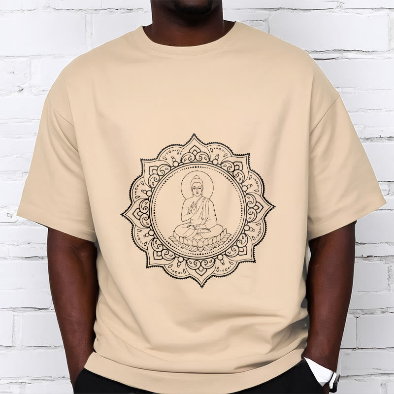 Buddha Stones Buddha Meditating In Lotus Position Pattern Tee T-shirt - image 12