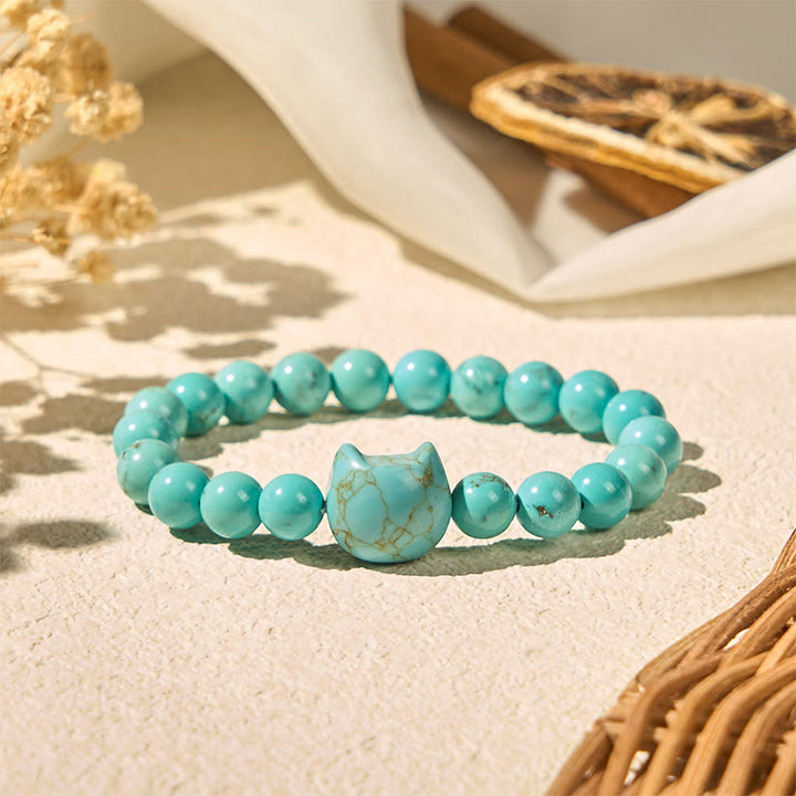 Buddha Stones Natural Cat Turquoise Strength Beads Bracelet - image 6