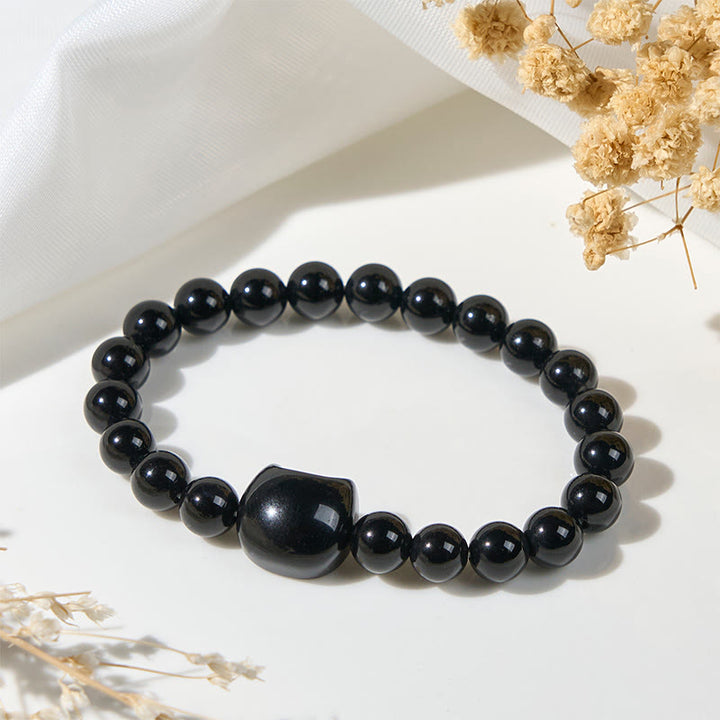 Buddha Stones "Wishing You Strength and Protection" Cat Onyx Bracelet Includes Gift Message Card - image 9