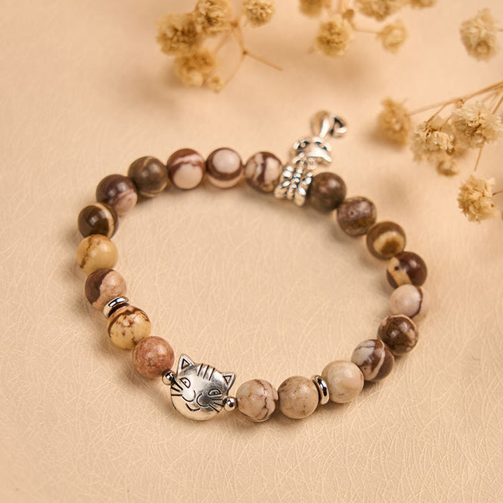 Buddha Stones Zebra Jasper Agate Bead Positive Bracelet - image 3