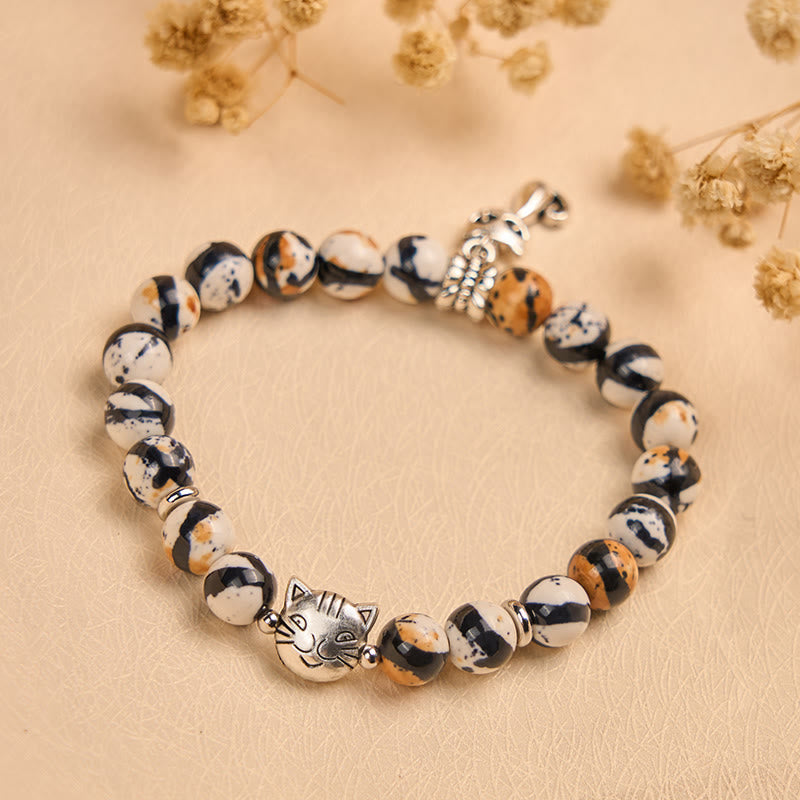 Buddha Stones Calico Cat Natural Stone Bead Confidence Bracelet - image 4