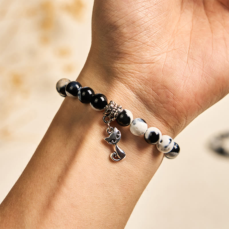 Buddha Stones "Sending Love and Joy to Your Cat" Cat Agate Bracelet Includes Gift Message Card - image 9