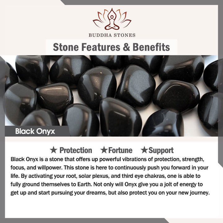 Buddha Stones Tortoiseshell Cat Light Brown Striped Agate Black Onyx Protection Bracelet - image 10