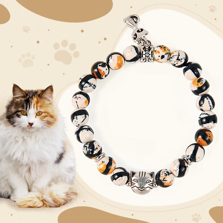 Buddha Stones Calico Cat Natural Stone Bead Confidence Bracelet - Calico Cat(Wrist Circumference 15-16cm) - image 1