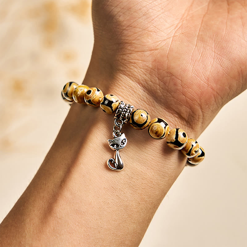 Buddha Stones Bengal Cat Natural Agate Stone Inner Strength Bracelet - image 5