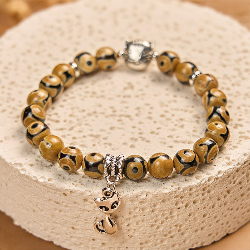 Buddha Stones Bengal Cat Natural Agate Stone Inner Strength Bracelet - image 4