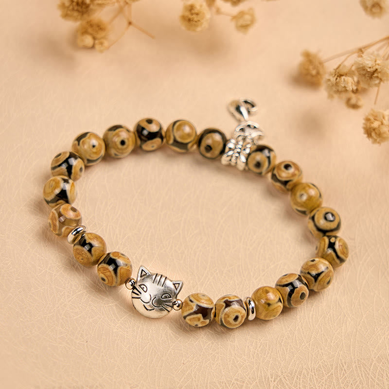 Buddha Stones Bengal Cat Natural Agate Stone Inner Strength Bracelet - image 2