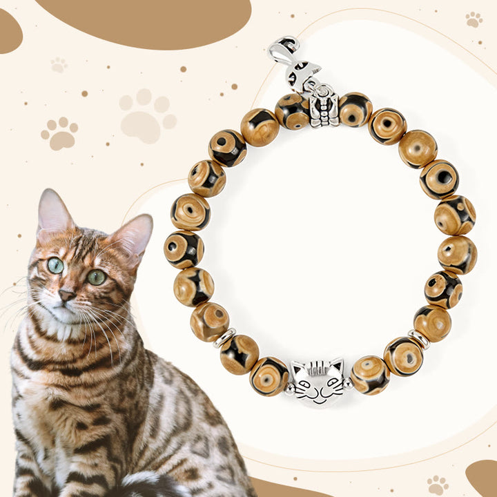 Buddha Stones Bengal Cat Natural Agate Stone Inner Strength Bracelet - Bengal Cat(Wrist Circumference 15-16cm) - image 1