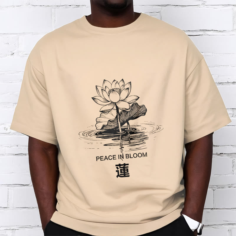 Buddha Stones Lotus Flower Lotus Leaf Ripple Pattern Tee Cotton T-shirt - image 10