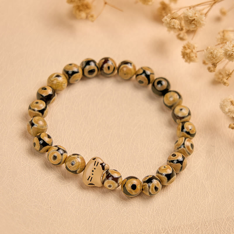 Buddha Stones Bengal Cat Natural Agate Stone Kitten Head Graceful Bracelet - image 2
