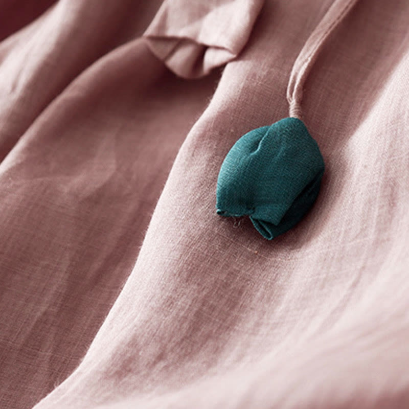 Buddha Stones Simple Design Drawstring Cotton Women's Wide Leg Pants With Pockets - image 15