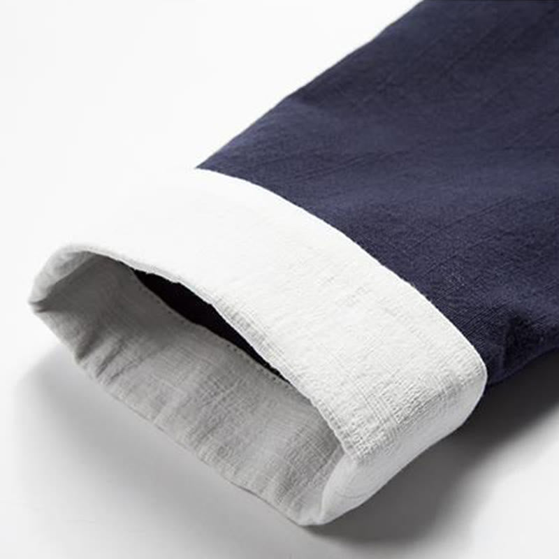 Buddha Stones Chinese Frog-Buttons Long Sleeve Design Open Front Jacket Men's Cotton Linen Kimono - image 12