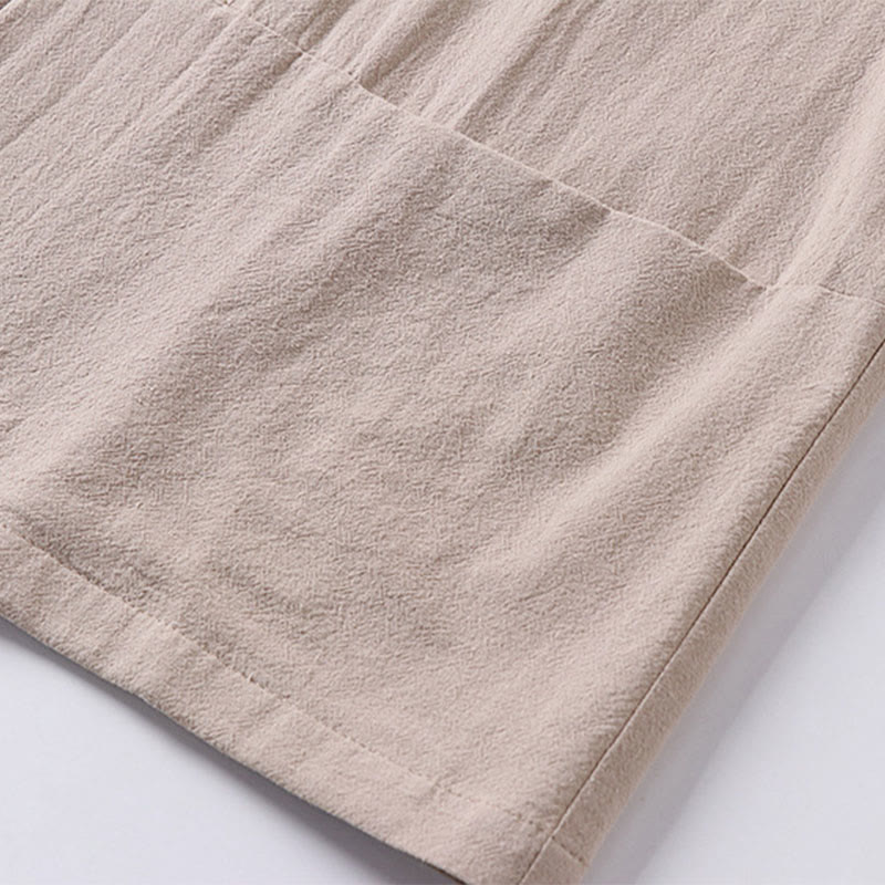 Buddha Stones Long Sleeve Buttons Design Men's Open Front Cotton Linen Jacket Kimono With Pockets - image 10