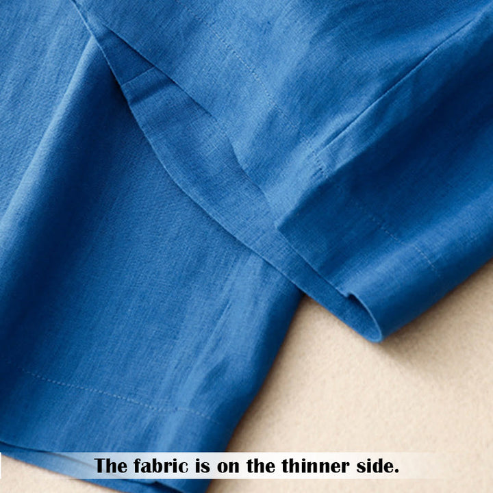 Buddha Stones Summer Casual Simple Design Linen Women's Wide Leg Pants With Zipper Pockets - image 20