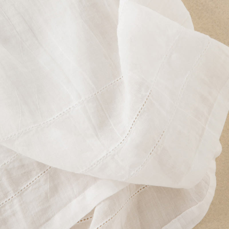 Buddha Stones Summer V-Neck Design Half Sleeve Cotton Midi Dress - image 36