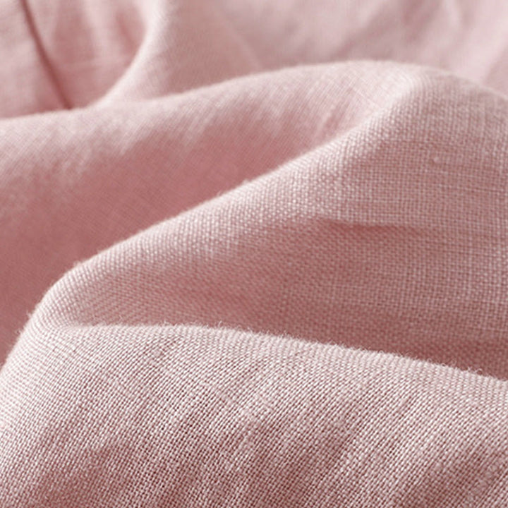 Buddha Stones Commute Plain Design Drawstring Cotton Linen Women's Wide Leg Pants With Pockets - image 25