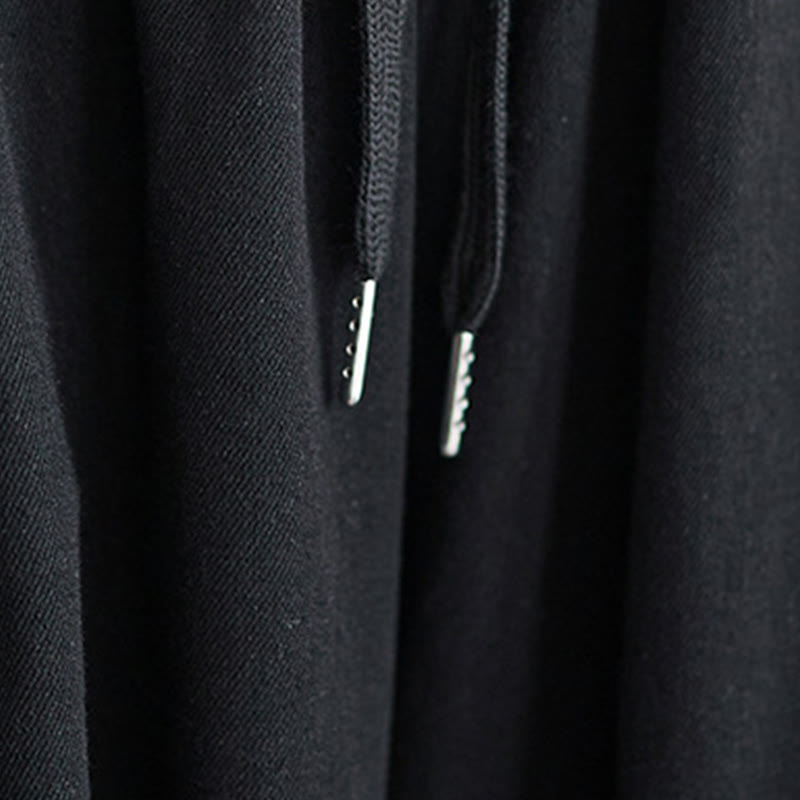 Buddha Stones Retro Leg Opening Slit Design Cotton Women's Wide Leg Pants With Pockets - image 15