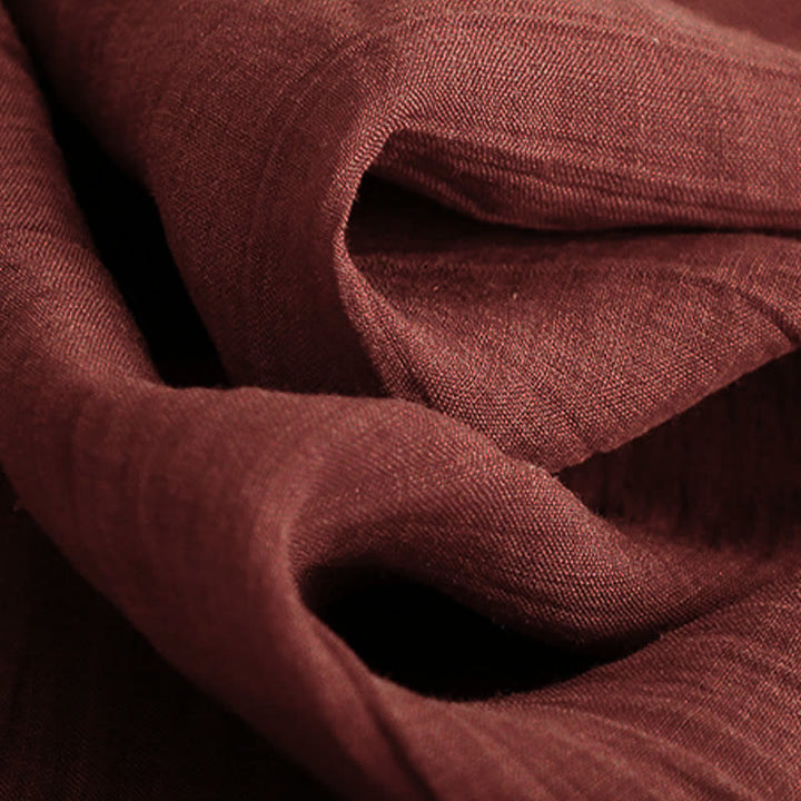 Buddha Stones Spring Pure Color Drawstring Double Layer Women's Wide Leg Pants With Pockets - image 6