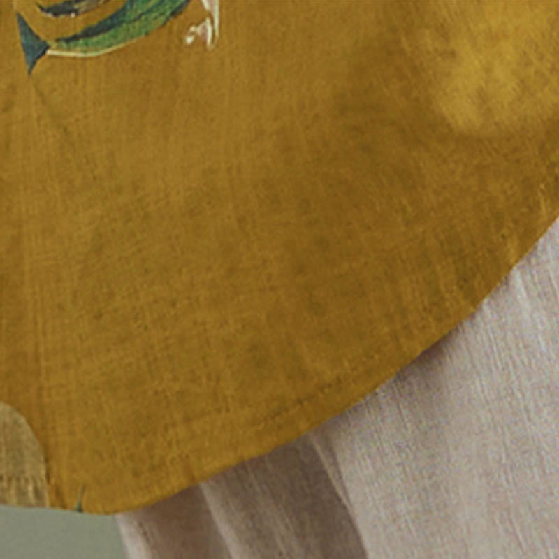 Buddha Stones Literary Artistic Flower Print Cotton Clothing - image 6