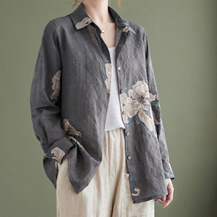 Buddha Stones Literary Artistic Flower Print Cotton Clothing - image 23