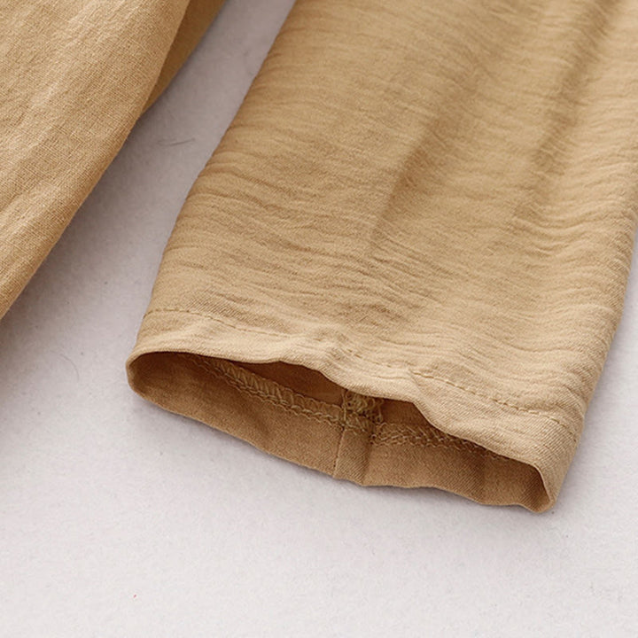 Buddha Stones Spring Plain Lapel Long Sleeve Midi Dress With Pockets - image 16