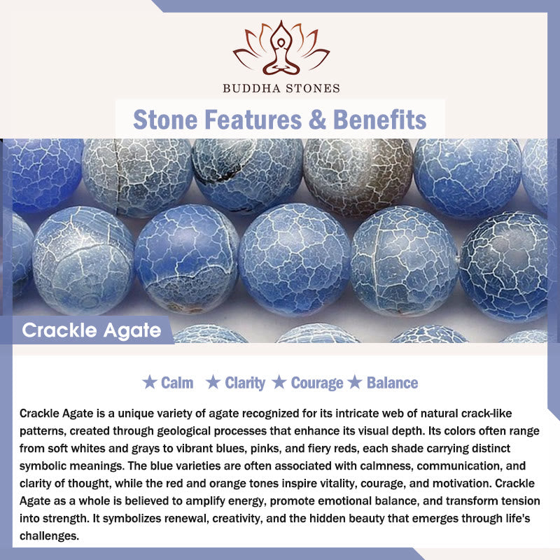 Buddha Stones Natural Stone Sea Turtle Turquoise Crackle Agate Wisdom Bracelet - image 4