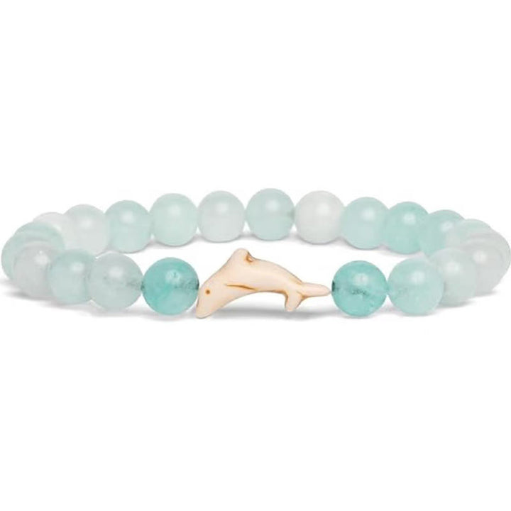 Buddha Stones Natural Stone Dolphin Crackle Agate Tourmaline Courage Bracelet - Blue Tourmaline(Wrist Circumference: 15-18cm) - image 5