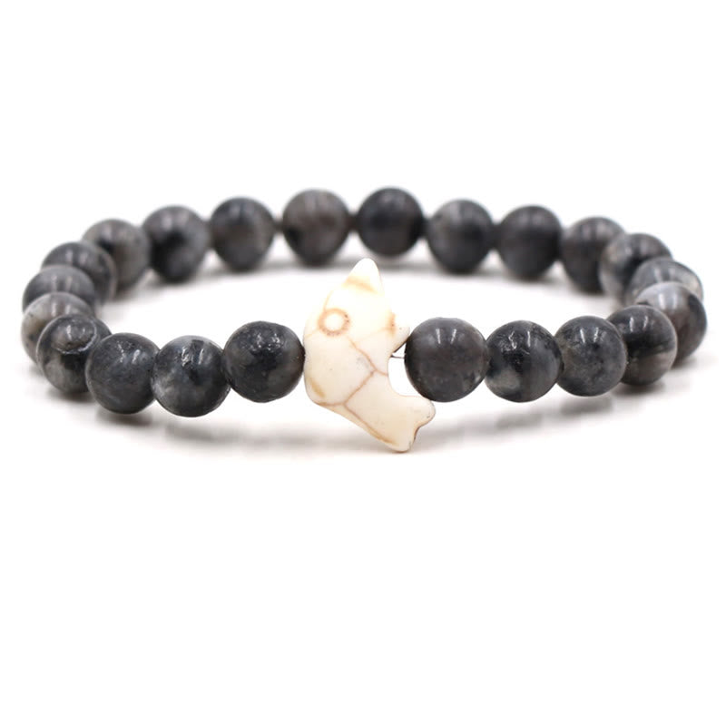 Buddha Stones Natural Various Stones Dolphin Spiritual Balance Bracelet - Black Glitter Stone(Wrist Circumference: 15-18cm) - image 11