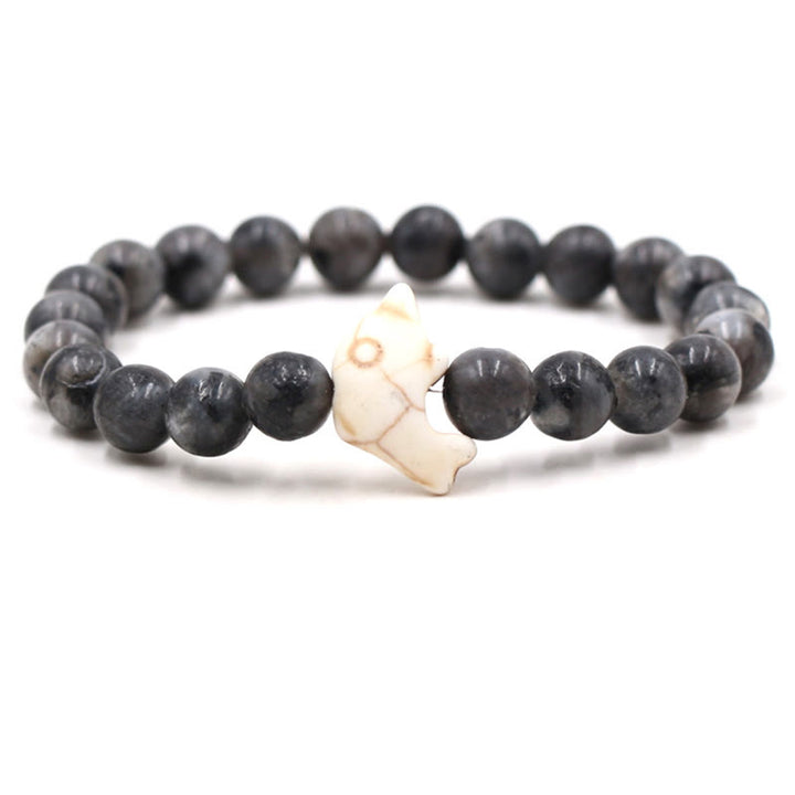 Buddha Stones Natural Various Stones Dolphin Spiritual Balance Bracelet - Black Glitter Stone(Wrist Circumference: 15-18cm) - image 11