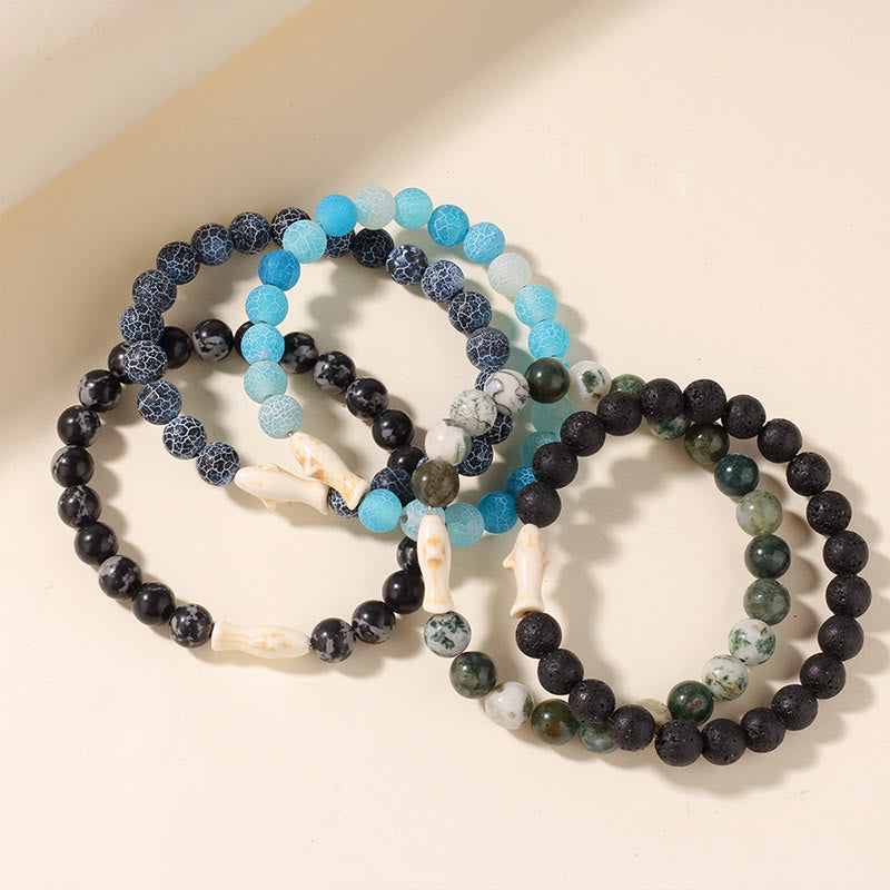 Buddha Stones Natural Agate Stone Shark Wisdom Bracelet - image 13