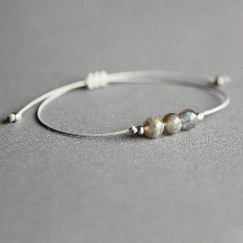 Buddha Stones Natural Labradorite Bead Rope Healing Bracelet - image 2